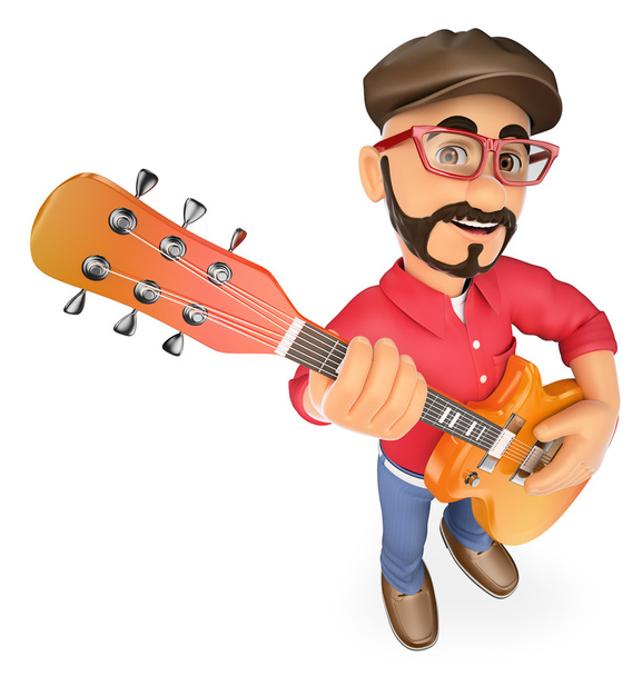 3D Rock star suonare la chitarra
 - Foto, immagini
