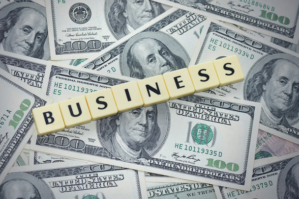 word business on the american dollar money background - Photo, Image