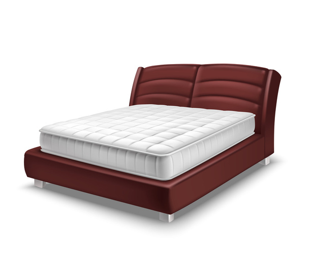 Реалістичним матраца ліжко
 - Вектор, зображення