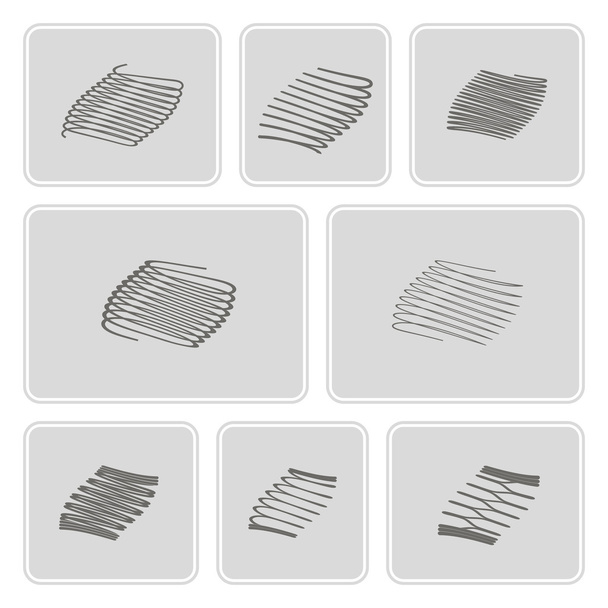 set of monochrome icons with Springs  - Vector, Image