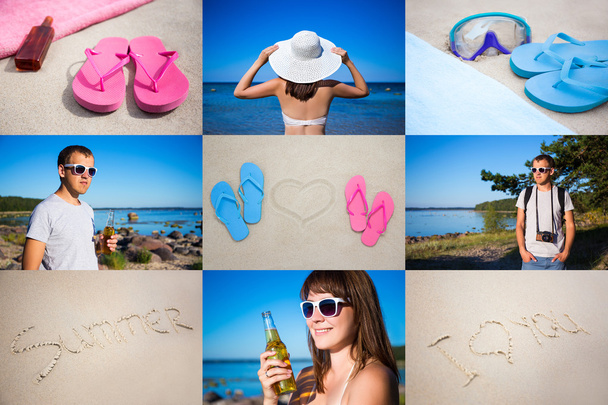 summer concept - collage of summer pictures - Valokuva, kuva