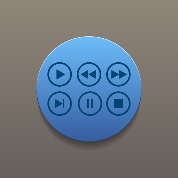 Media player buttons collection vector design elements - Vettoriali, immagini