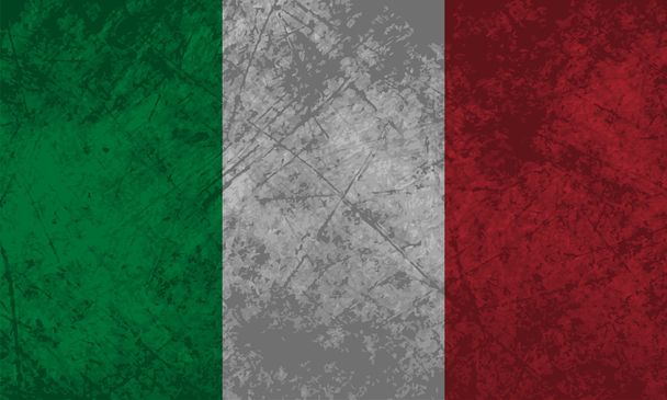 italienischer Flaggengrunge - Vektor, Bild
