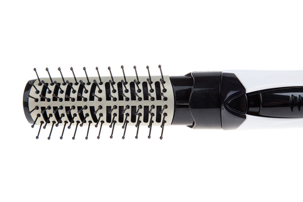 Close up de escova de cabelo único, isolado em branco. Equipamento de cabeleireiro profissional e ferramentas
 - Foto, Imagem