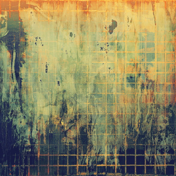Old style frame or composition, grunge textured background with different color patterns - Photo, image