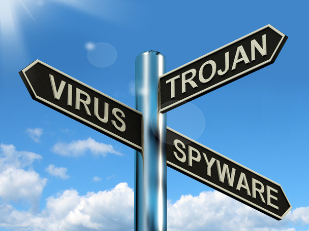 ιός trojan, spyware προσανατολισμού προβολή στο Διαδίκτυο ή τον υπολογιστή threa - Φωτογραφία, εικόνα