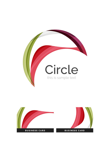 Κύκλος λογότυπο. Διαφανή επικάλυψη στροβιλισμού σχήματα. Μοντέρνα καθαρή επαγγελματική εικονίδιο - Διάνυσμα, εικόνα