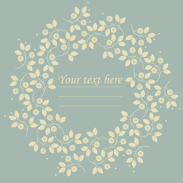 Cute floral circle frame - Vector, Image