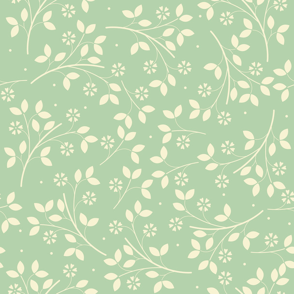 Spring seamless pattern with flowers and leaves - Διάνυσμα, εικόνα