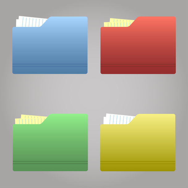 Kolekcja zakładek folderów kolorów - Wektor, obraz