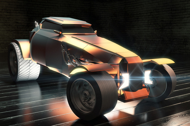Arany Hot Rod-autó - Fotó, kép