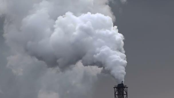 Air Pollution Clouds of Smoke Coming From Chimney of the Plant - Footage, Video