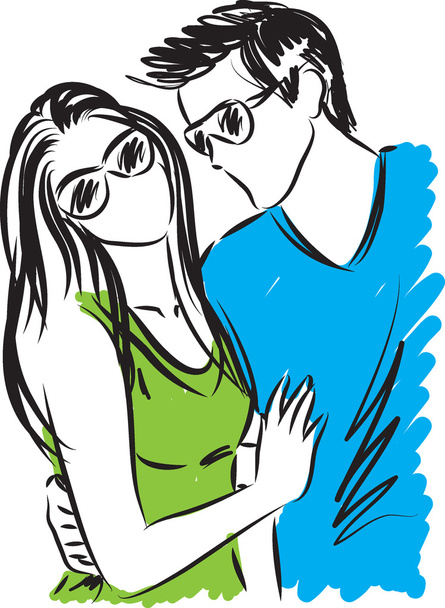 couple together with sungasses illustration - Vecteur, image