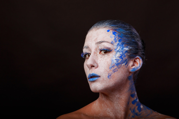 Art Make-up. Beautiful woman portrait with make-up, close-up - Valokuva, kuva