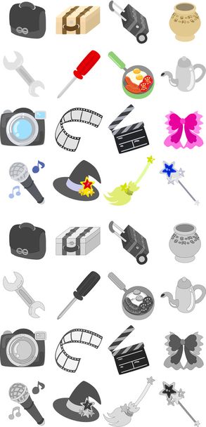 Los diversos iconos
 - Vector, imagen