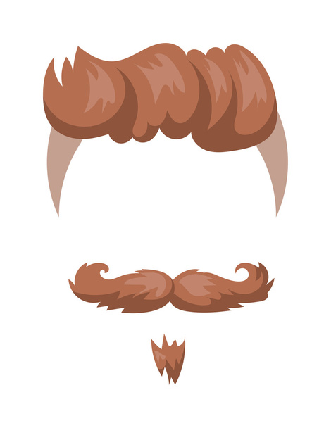 Penteados barba e rosto de cabelo corte máscara plana ícone dos desenhos animados
 - Vetor, Imagem