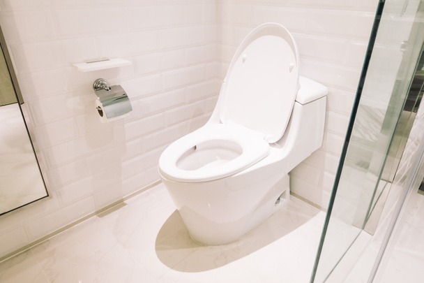 White toilet seat - Photo, Image