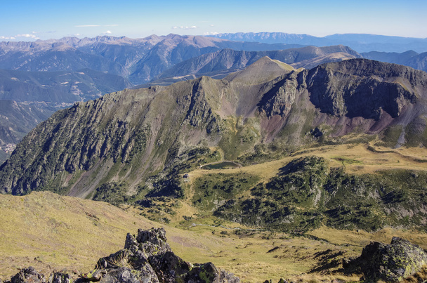 Panorama of the Pyrenees mountains in Andorra, from top of Coma  - Valokuva, kuva