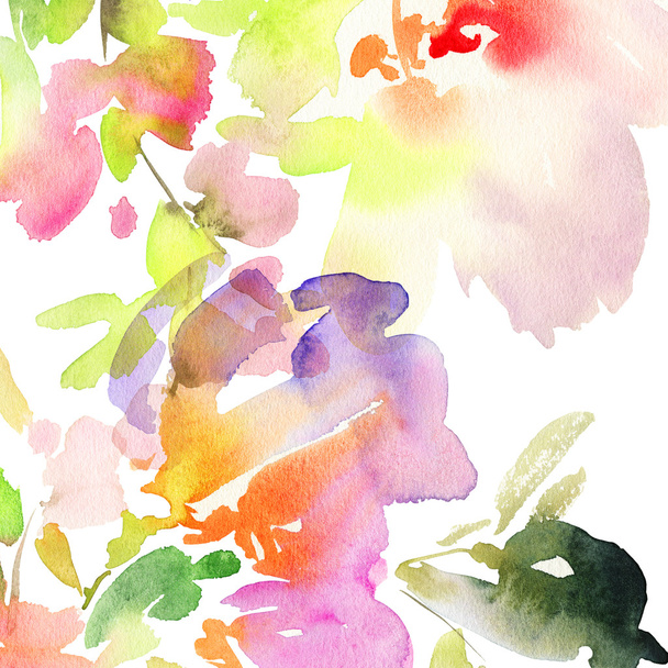 Seamless pattern with flowers watercolor. Gentle colors. - Foto, imagen