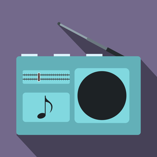 Radio icon, flat style - Vetor, Imagem