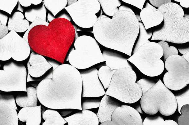 background created from red and gray hearts - Photo, Image