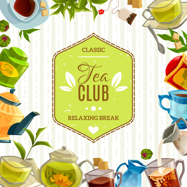 Плакат чайного клуба
 - Вектор,изображение