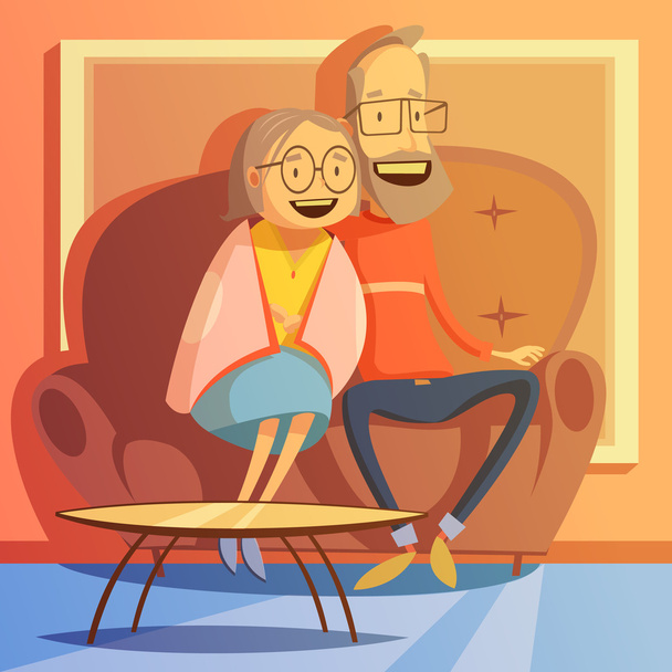 Senior Couple Illustration  - Vector, Image