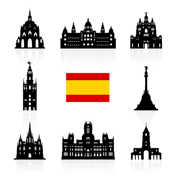 Іспанія туристичні визначні пам'ятки символ. - Вектор, зображення