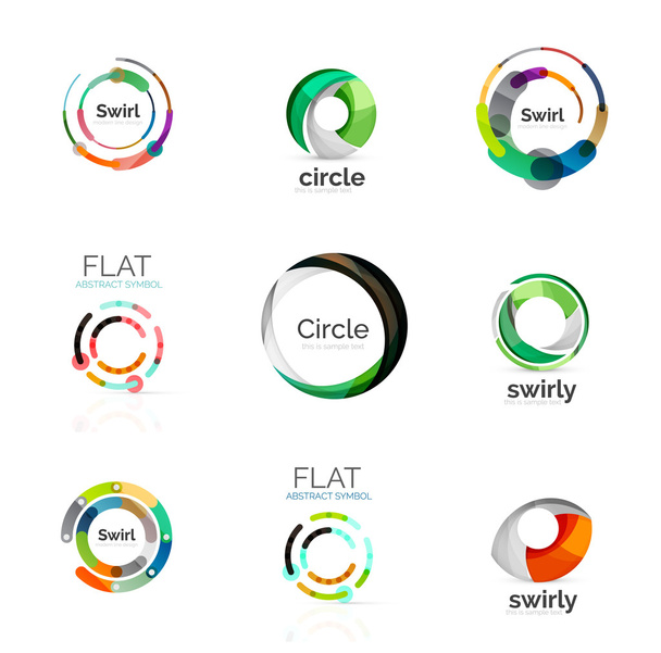 Zbiór różnych koło logo - Wektor, obraz