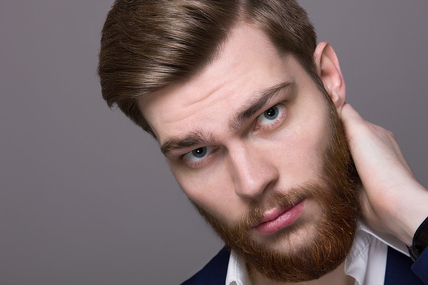 Male Model big red beard - Photo, Image