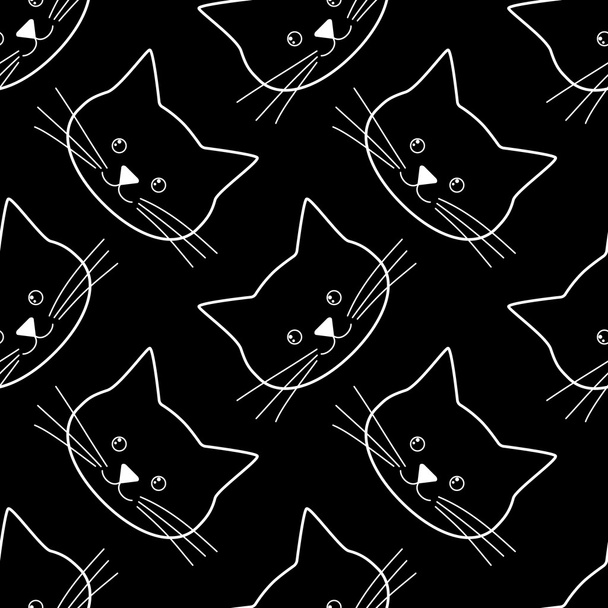 seamless of cat faces - Вектор,изображение