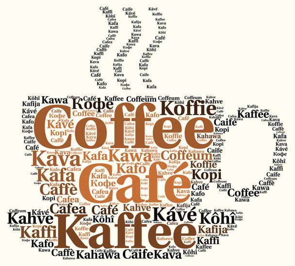 Kaffee in verschiedenen Sprachen Wortwolke  - Foto, Bild