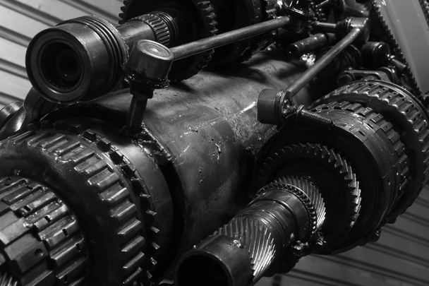 old gear and chain, machinery part background - Photo, Image