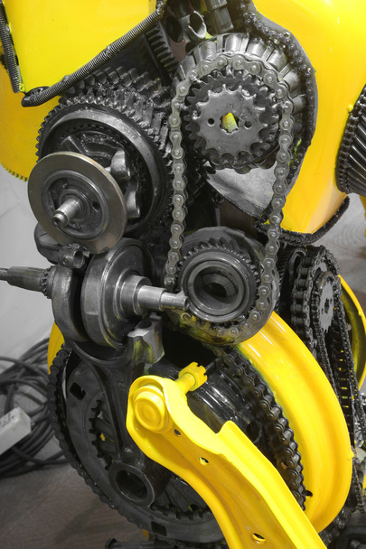 old gear and chain, machinery part background - Photo, Image