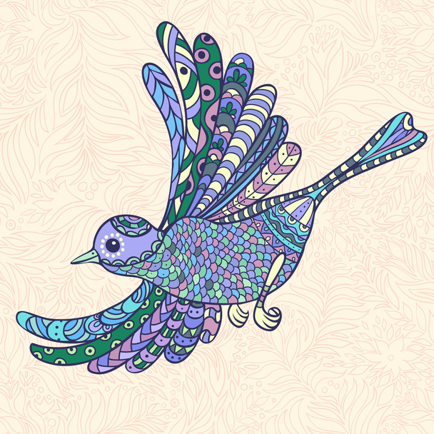 bright ornamental bird - Vector, Image