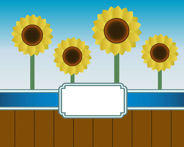 illustration of the coming of summer and blooming sunflowers - Vettoriali, immagini