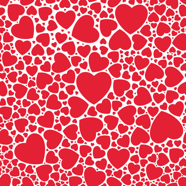 Seamless stylish red pattern with hearts. Vector illustration. - Vektör, Görsel
