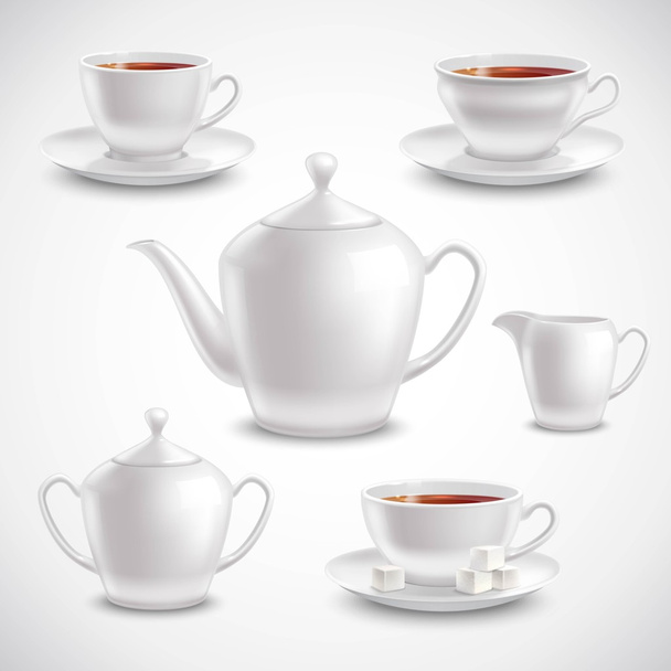 Conjunto de chá realista
 - Vetor, Imagem
