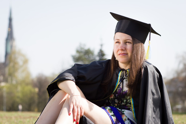 Pretty clever college / university student / girl after graduati - Photo, Image