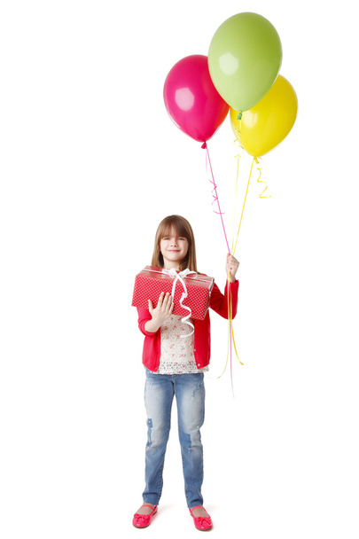 girl holding balloons  - Fotoğraf, Görsel