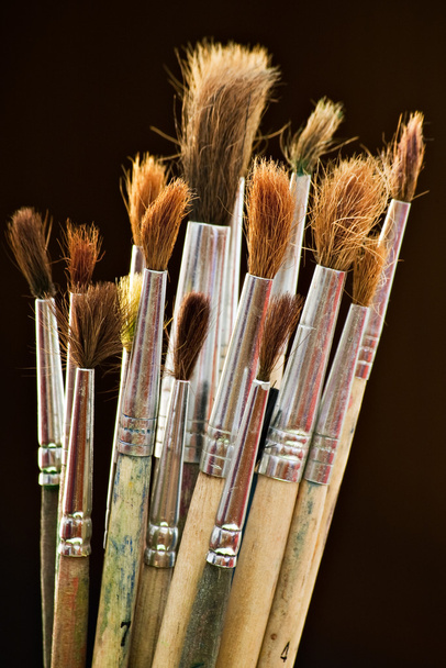 Used old paintbrushes - Foto, Bild