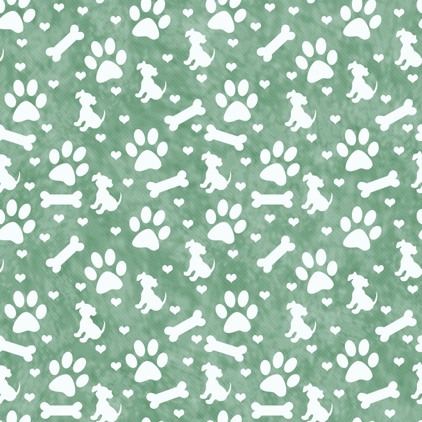 Groene hondje tegel patroon herhalen achtergrond - Foto, afbeelding