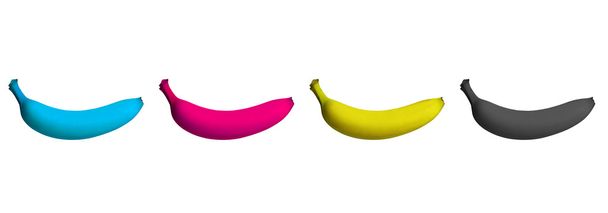 Plátanos sobre fondo blanco - Foto, Imagen