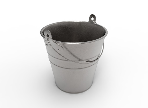 secchio illustrazione 3D su sfondo bianco oggetto isolato con ombra. strumento semplice per mantenere l'acqua
.  - Foto, immagini