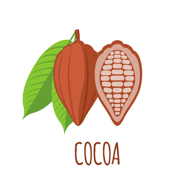 Cocoa icon in flat style on white background - Vector, Image