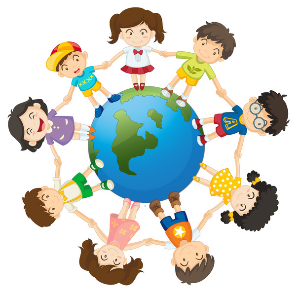Kids on the world - Vector, Image