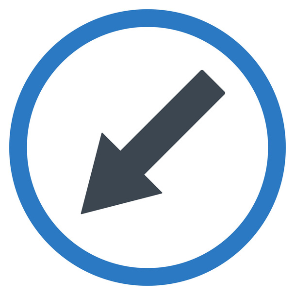 Down-Left Rounded Arrow Flat Vector Symbol - Wektor, obraz