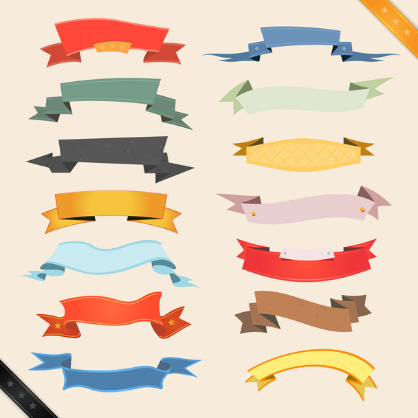 Cartoon Banners And Ribbons - Vector, Image