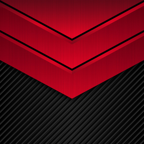 Black and red metallic background. Vector metallic banner. Abstract technology background - Vector, Image