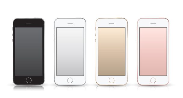 Smartphone realista mockup estilo iPhone SE
. - Vector, imagen